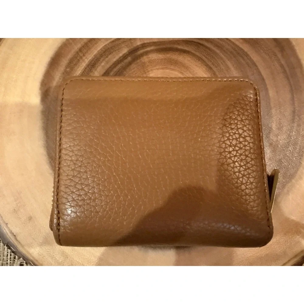 Michael Kors Jet Set Small Zip Around BiFold‎ Leather Wallet Acorn Tan